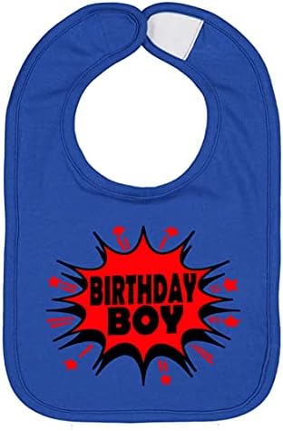 Aidens Corner Handmade Baby Boy Super Hero Birthday Bib