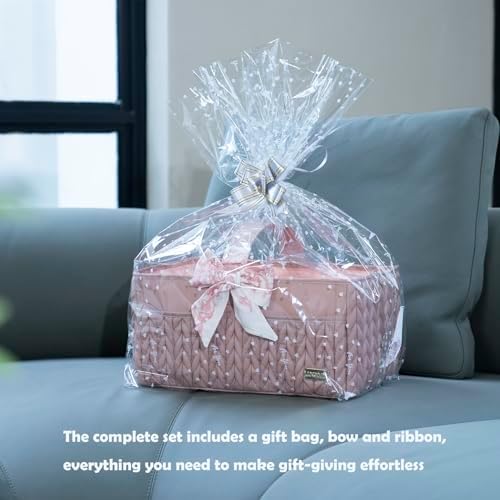 LUKJOJO Dusty Rose Diaper Caddy with Handle