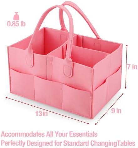 PandaEar Baby Diaper Caddy Organizer Pink