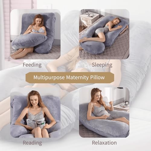60 Inch Full Body Pregnancy Pillow with Cooling Washable Cover
