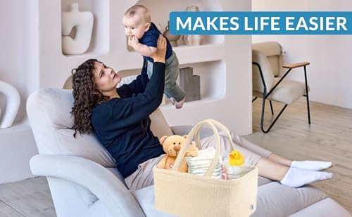 Danfe Baby Diaper Caddy Organizer Basket Storage Bag