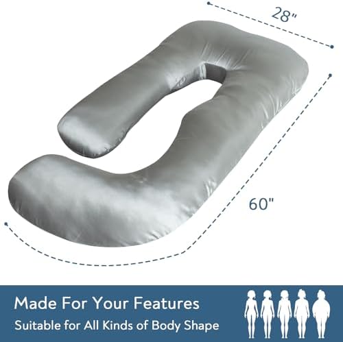 Magik Kover Silky Satin Maternity Pillow - Grey