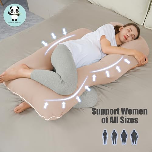 HIPHOP PANDA Muslin Pregnancy Pillow - U Shaped Full Body Support