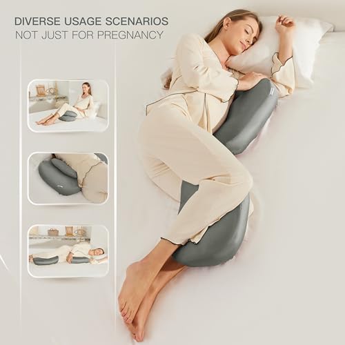COZYREST Pregnancy Pillow with Cooling TENCEL and Adjustable Support