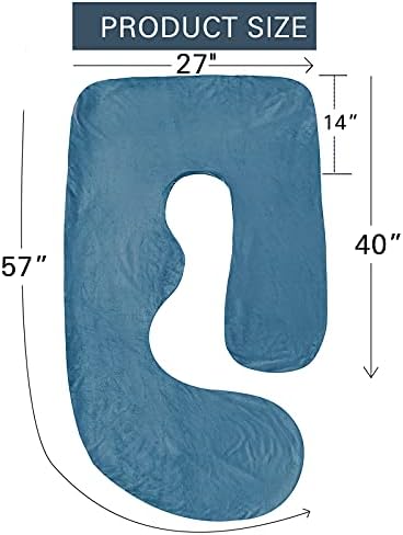 SLIGUY G-Shaped Pregnancy Pillow Case 57-Inch Velvet Double Zipper