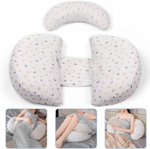 SNOOZYNEST Maternity Pillow - Adjustable Washable Support