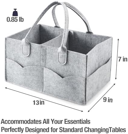 PandaEar Baby Diaper Caddy Organizer Grey