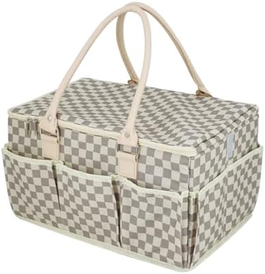 EZLuxeHome Luxury Baby Diaper Caddy Organizer with Lid