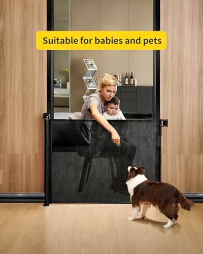 DEAR LOV Retractable Baby Gate - 33 Tall 55 Wide Black