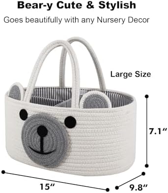 Home Tots Bear Diaper Caddy Organizer Large White