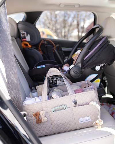 Lily Miles Baby Diaper Caddy Organizer - Soft Sand