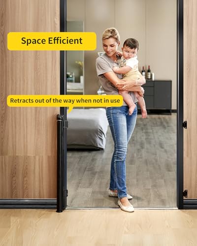 DEAR LOV Retractable Baby Gate - 33 Tall 55 Wide Black