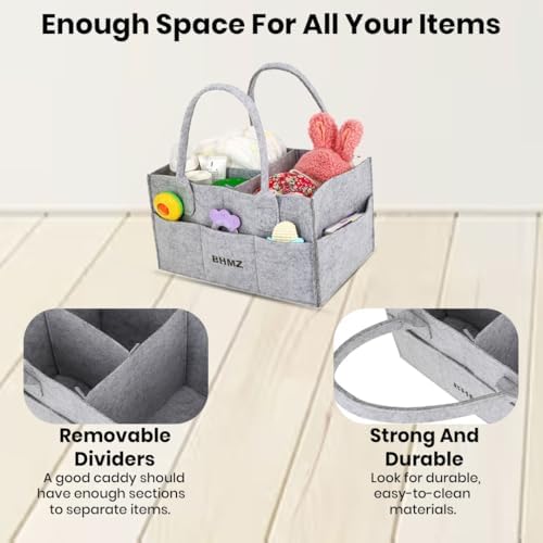BHMZ Baby Diaper Caddy Organizer - Grey