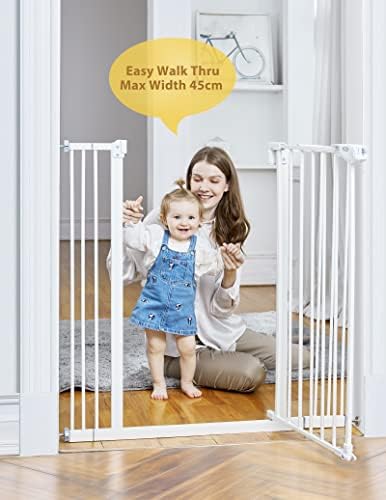 InnoTruth White Dog Gate for Stairs and Doorways