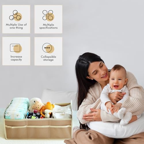 BOPHILI Diaper Caddy Organizer 2 Pack - Brown