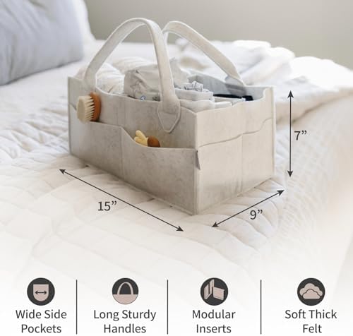 Putska Baby Diaper Caddy Organizer - White Large