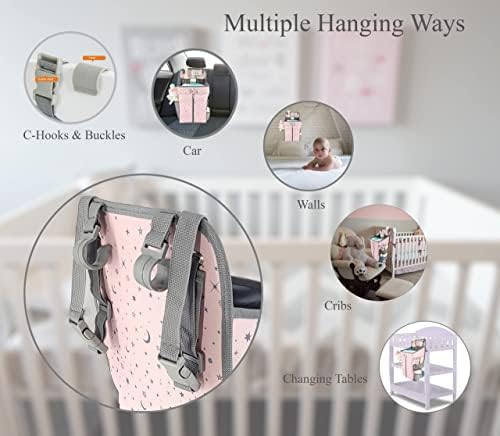 Llama Bella Hanging Diaper Caddy - Pink