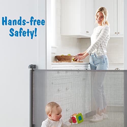 Cumbor Retractable Baby Gate 33 in Tall 55 in Wide Gray