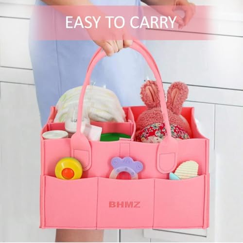 BHMZ Baby Diaper Caddy Organizer - Pink 1