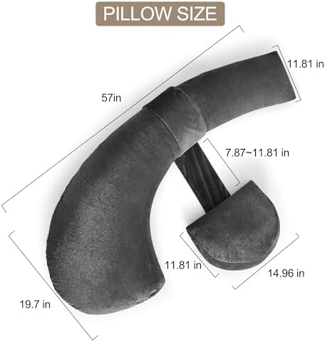 57 Inch J-Shaped Maternity Pillow for Side Sleepers 1