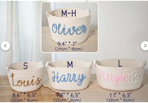 Custom Personalized Handmade Basket for Kids and Pets M-H 24X18CM 1