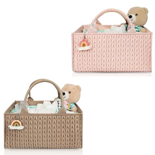 MOMINSIDE Baby Diaper Caddy Organizer with Dividers
