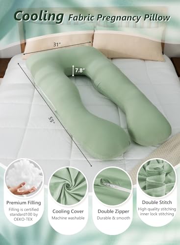 Meiz Pregnancy Pillow U Shaped Cooling Maternity Support