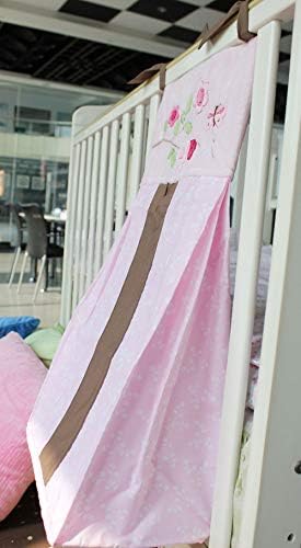 CribMATE Baby Girl Diaper Stacker with Pink Floral Ladybug Design