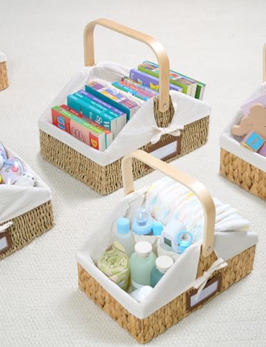 StorageWorks Wicker Diaper Caddy Organizer with Liner