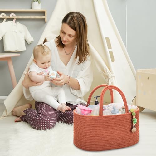 COMSE Large Diaper Caddy with Handles and Dividers