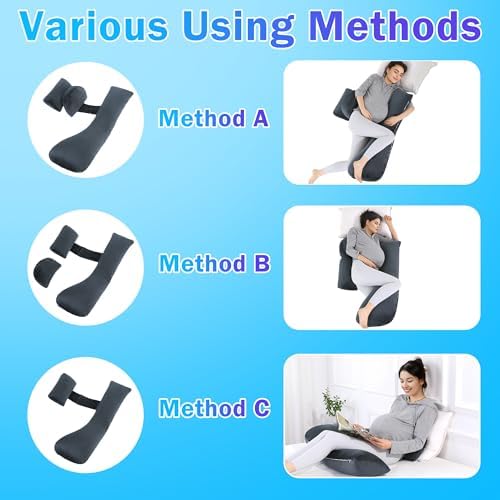 HOMBYS Shredded Memory Foam J-Shaped Pregnancy Pillow