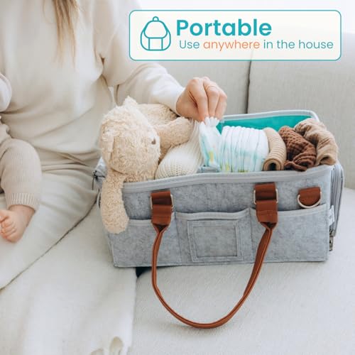 HOME FOR EACH Baby Diaper Caddy With Lid Organizer 1