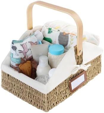 StorageWorks Wicker Diaper Caddy Organizer