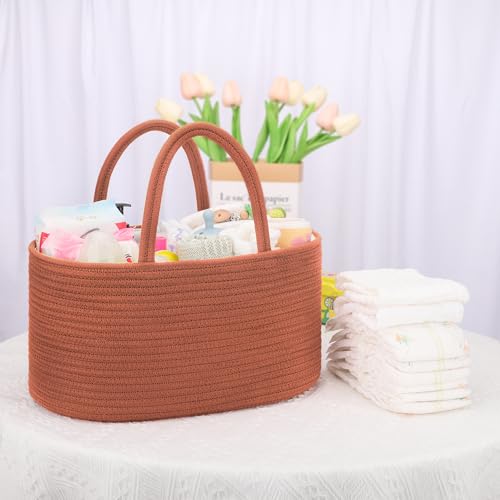 COMSE Large Diaper Caddy with Handles and Dividers