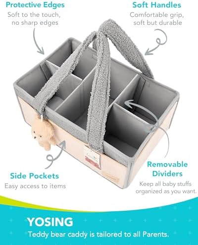 YOSING Diaper Caddy Organizer for Car Travel and Nursery Storage