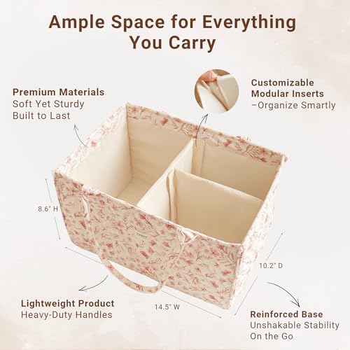 Konssy Baby Diaper Caddy Organizer Tote Bag