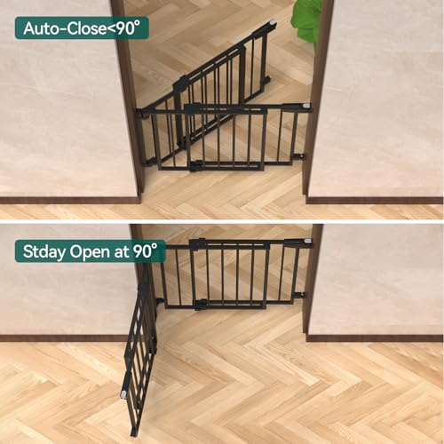 Babelio 297-465 Baby Pet Gate No Bottom Bar Black