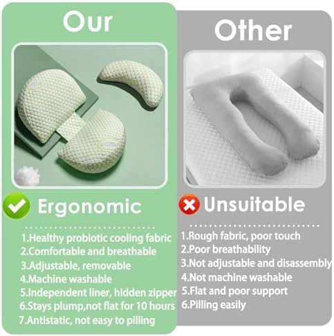 LGCLGY Pregnancy Pillow with Adjustable Wedge and Detachable Cover 1