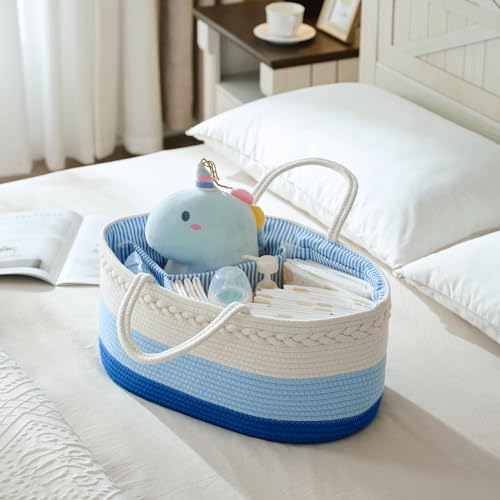 Luxury Little Baby Diaper Caddy Organizer - Blue 1