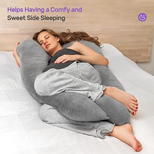 Nuliie Pregnancy Pillow with Washable Velvet Cover
