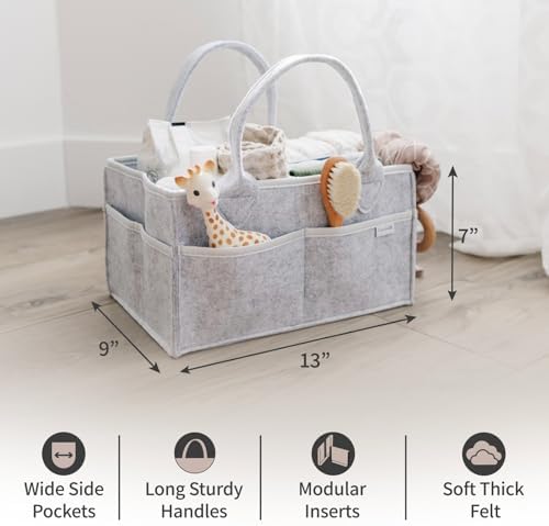 Putska Baby Diaper Caddy Organizer - GreyNursery Storage Basket