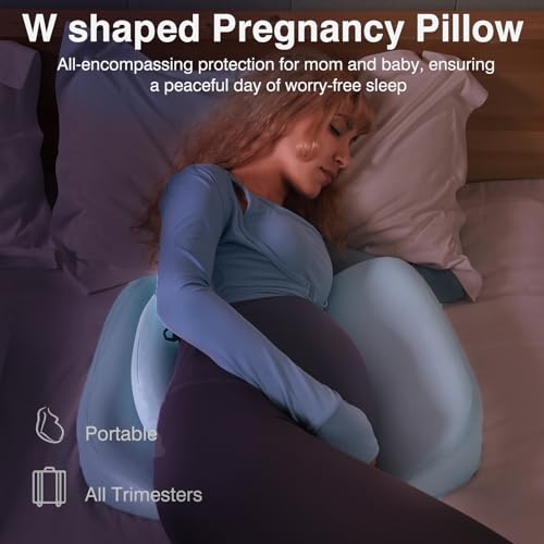 WEIKA Memory Foam Pregnancy Pillow - Blue
