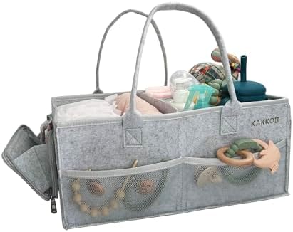 KAKKOII Baby Diaper Caddy with Handle and Pockets