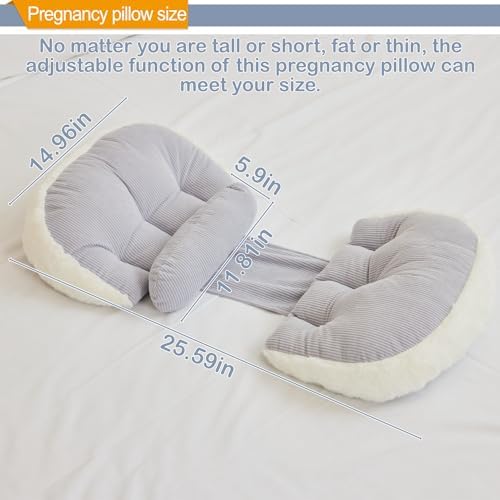 Trankerloop Maternity Pillow Grey with Faux Fur