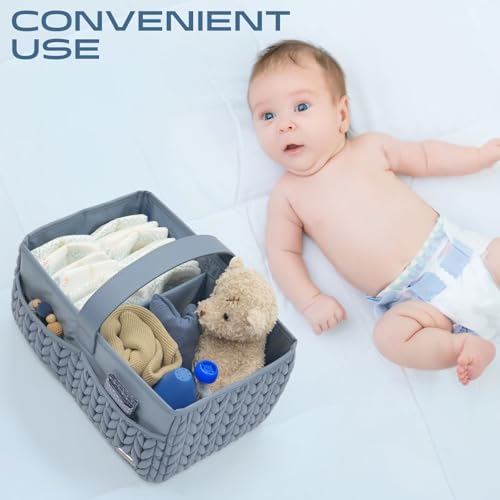 LUKJOJO Luxury Baby Diaper Caddy with Organizer