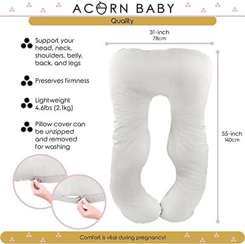 Acorn Baby Full Body Pillow - Light Gray 55x31in