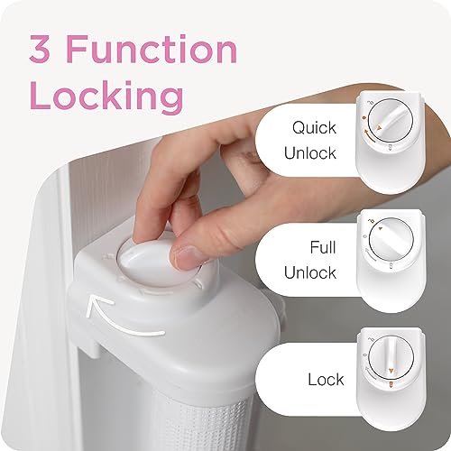 Retractable Baby Gate with 3-Way Locking 33 x 71 White
