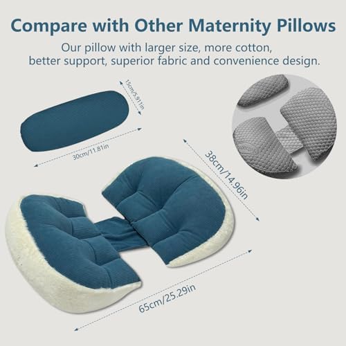 VSTM Pregnancy Pillow with Adjustable Width and Soft Faux Fur