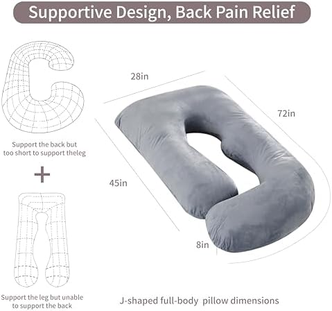 60 Inch Full Body Pregnancy Pillow with Cooling Washable Cover