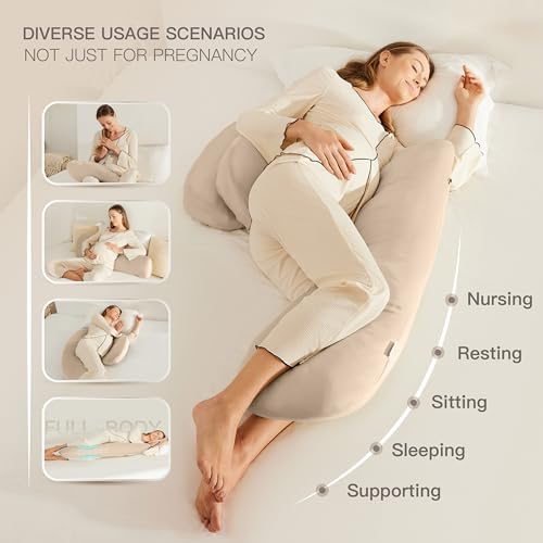 COZYREST Pregnancy Pillow with Cooling TENCEL Cover